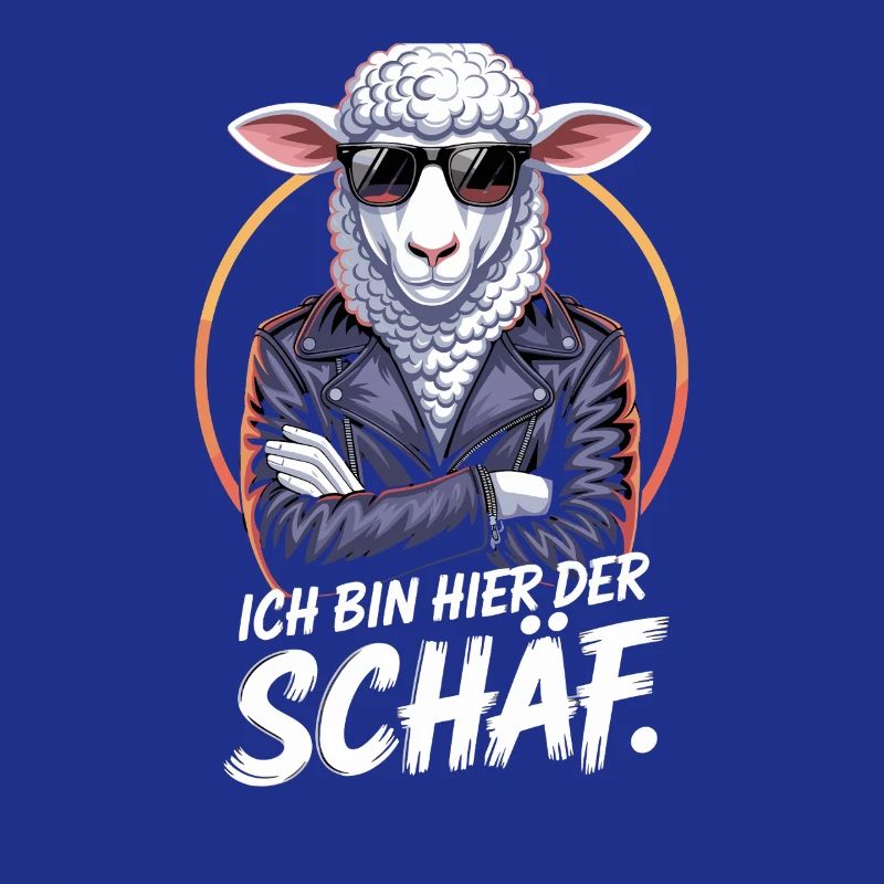 Cool sheep with sunglasses and leather jacket
