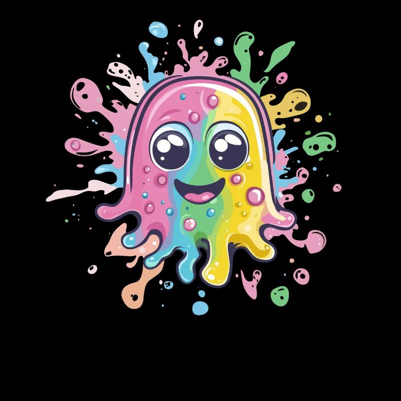 Bunter Farbklecks mit Gesicht