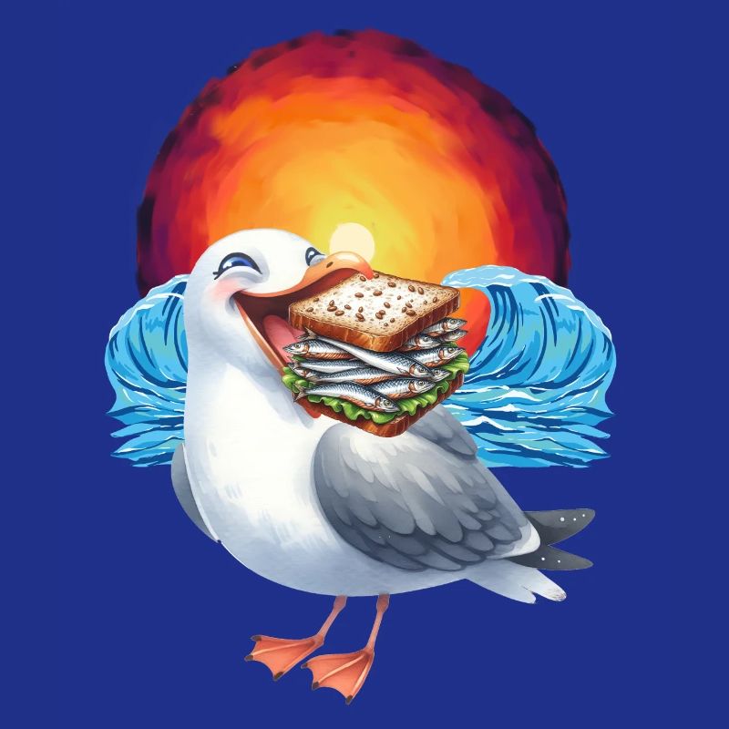 Sandwidsch Hering Fisch Möwe maritim