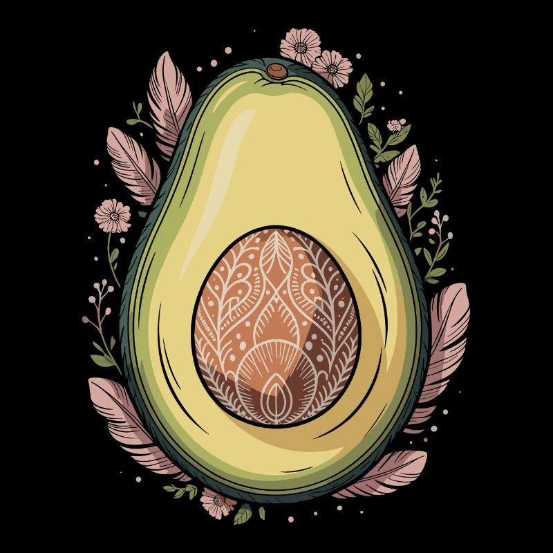 Avocat Fruit Boho Floral Mandala
