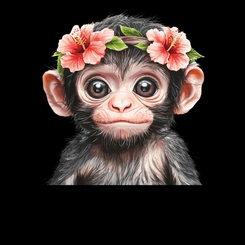 Bébé singe souriant