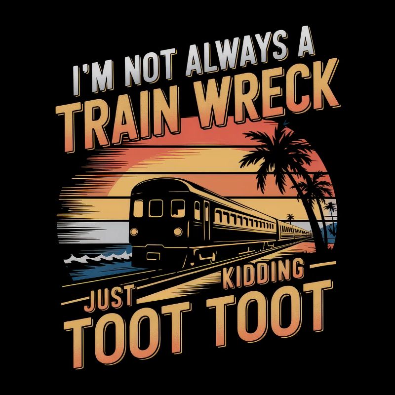 Épave de train Humour Coucher de soleil