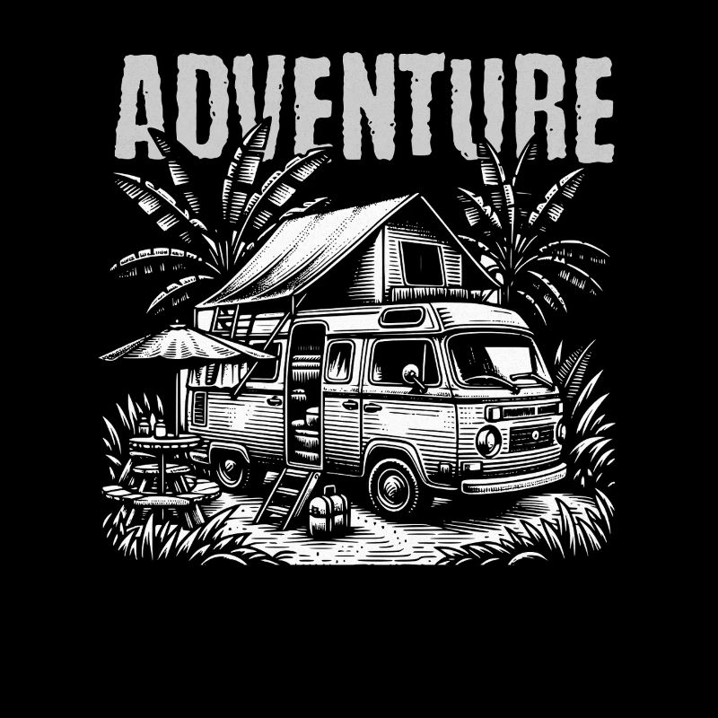 Fourgon d’aventure dans le style jungle