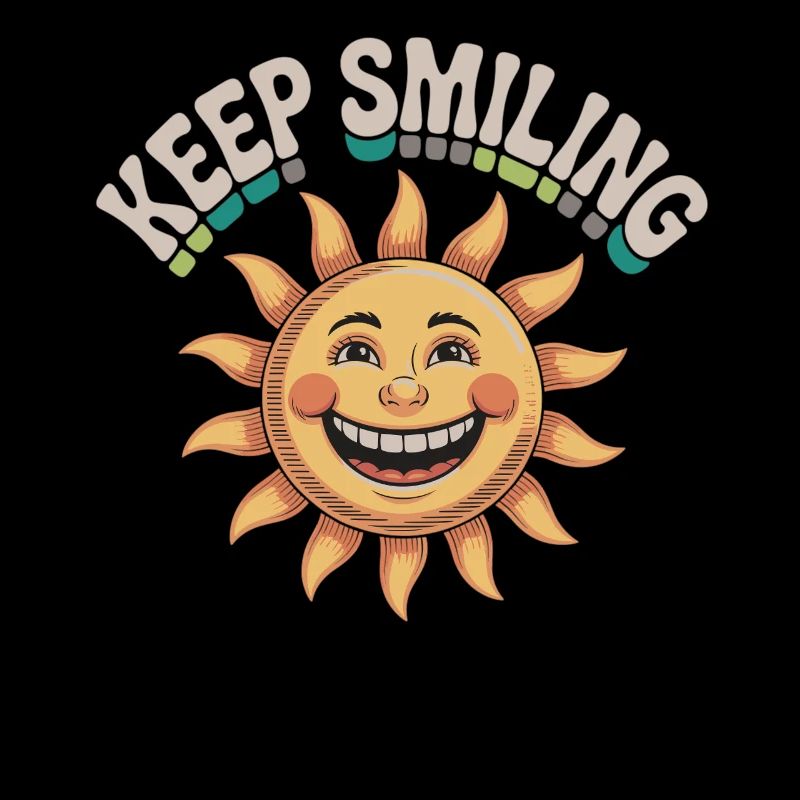 Happy Sun Face Illustration