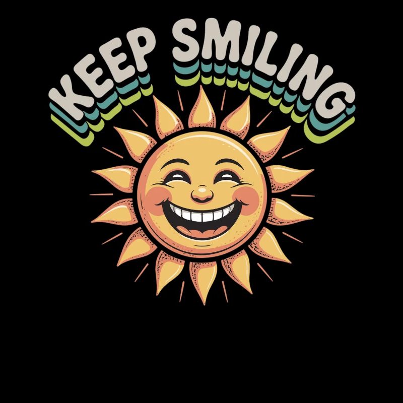 Graphique de soleil souriant avec message