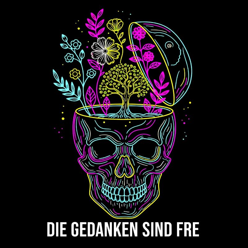 Les pensées sont libres - Crâne au néon