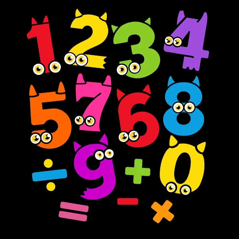 Number Day Vibrant Number Monster Pattern