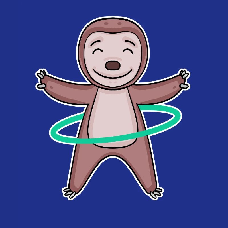 Cute sloth with hoop