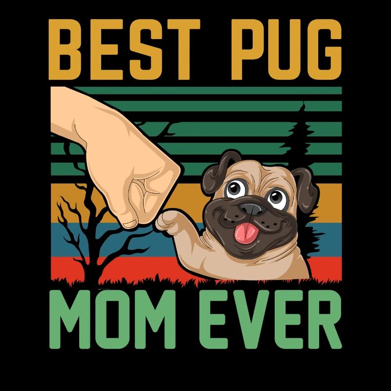 Best Pug Mom Ever Retro