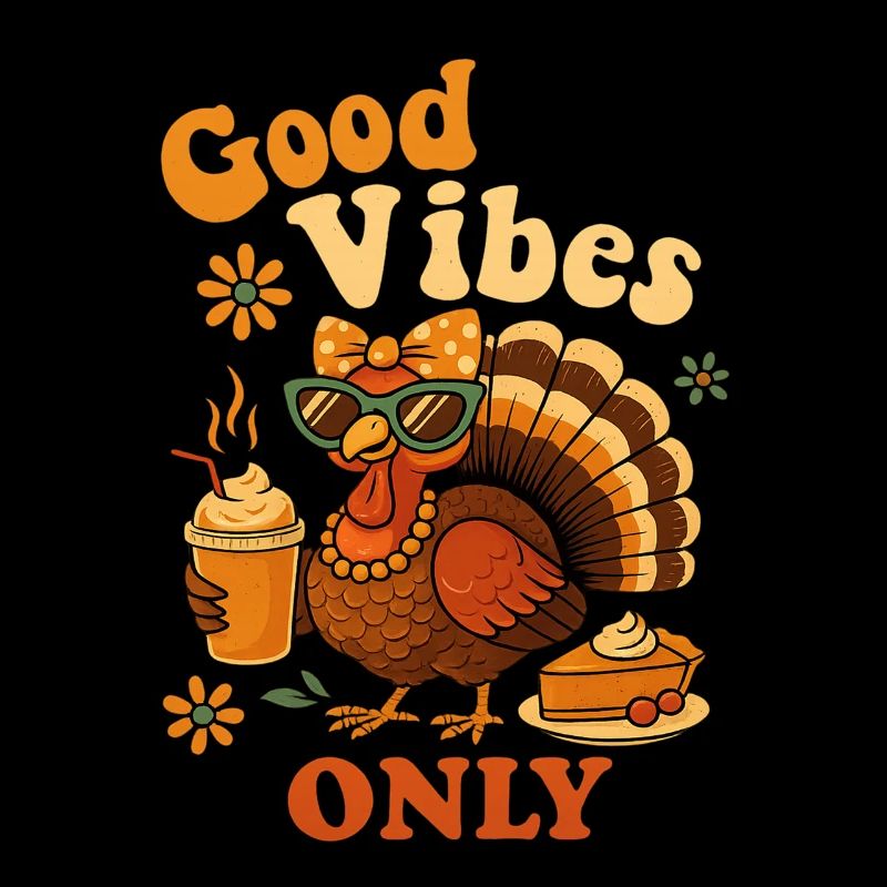 Drinking Coffee Bow Thanksgiving Womens Turkey