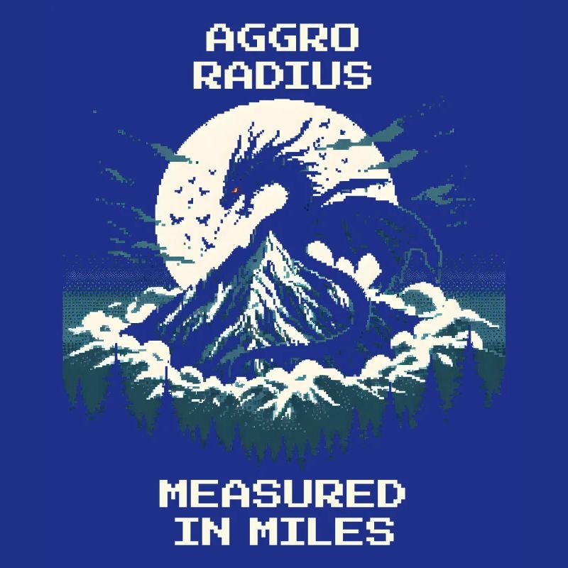 Aggro-Radius | Retro Drache Pixel Art