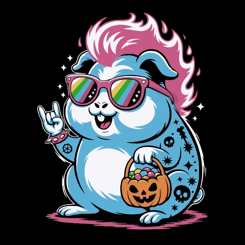 Punk Hamster Cochon d’Inde Halloween