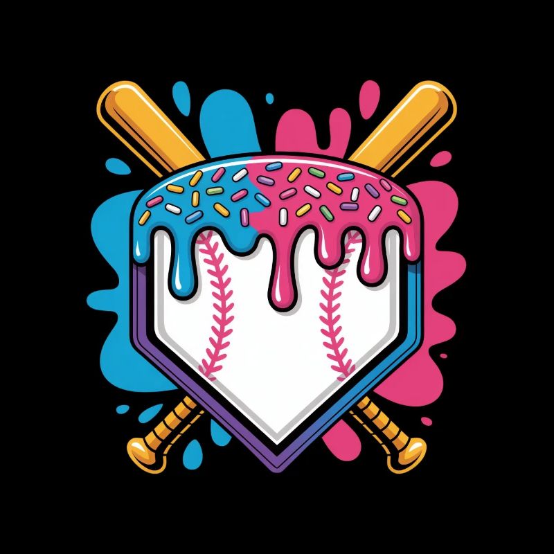 Assiette de baseball avec pépites de crème glacée