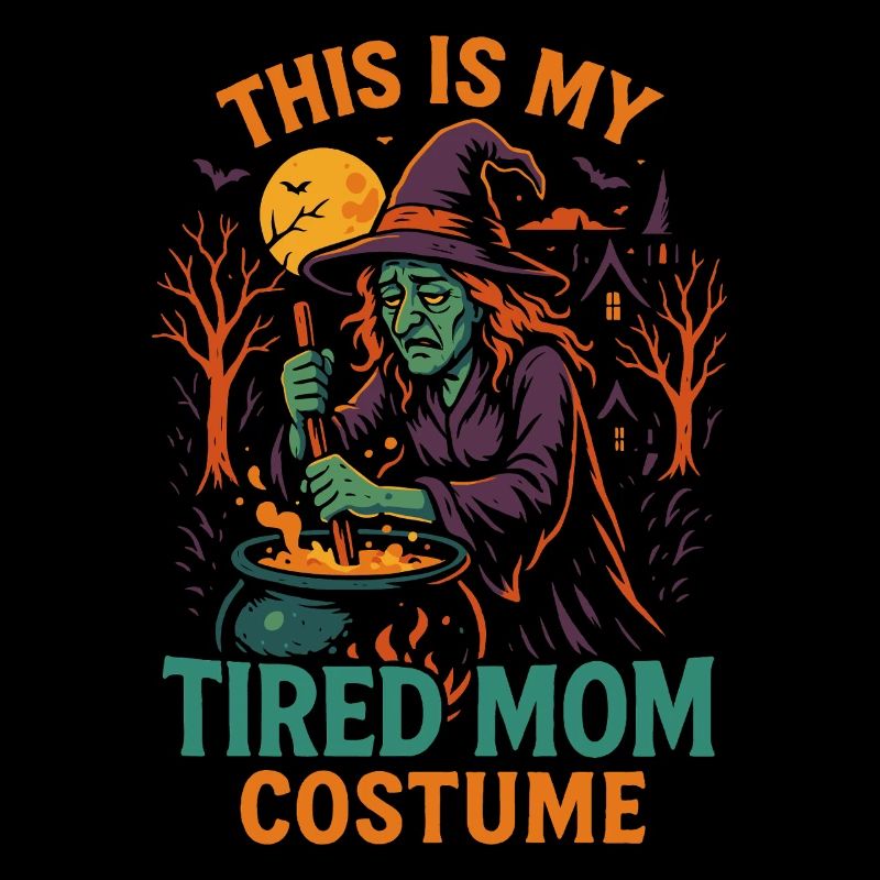 C’est mon costume de maman fatiguée Sorcière Halloween