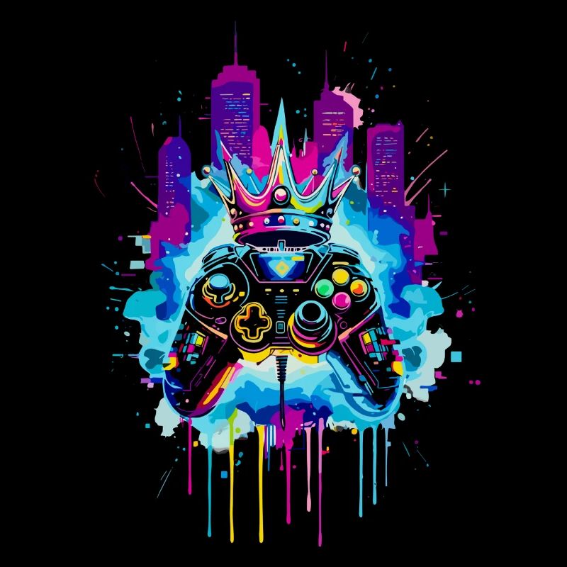 Gaming King Neon Cyberpunk Controller with Crown