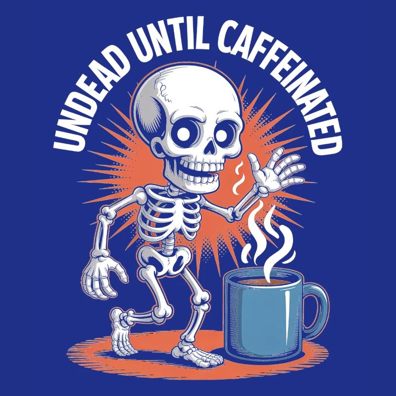 Undead Until Caffeinated Skeleton Coffee Run