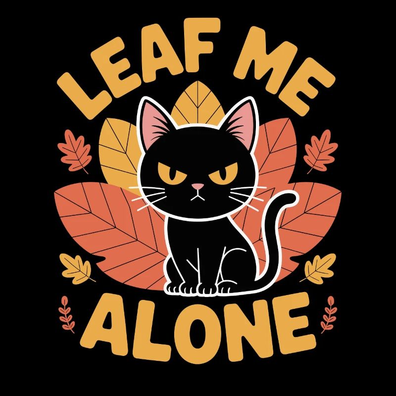 Chat Automne Drôle Laissez-moi tranquille