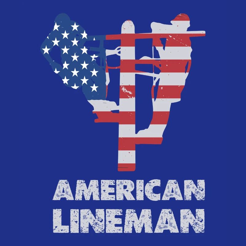 Silhouette du drapeau du monteur de lignes américain
