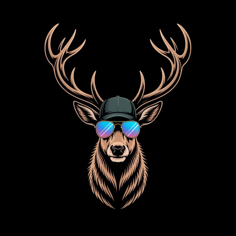 Cooler Hirsch mit Geweih 