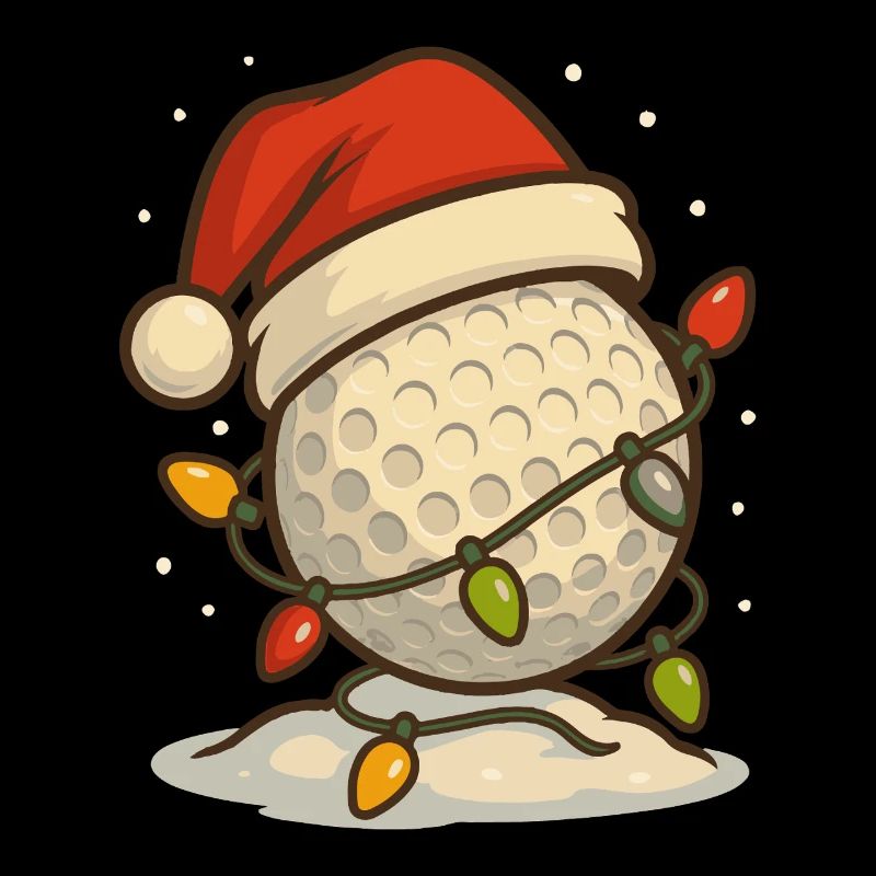 Funny Golf Christmas Golf Ball Santa Hat