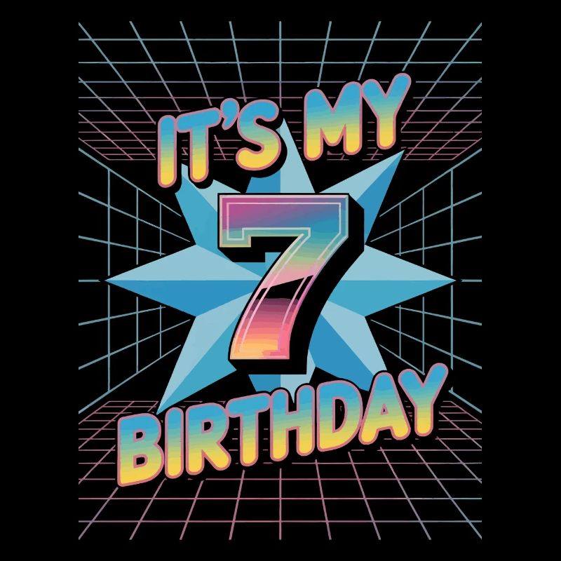 7. Geburtstag Geschenk im coolen 80er Jahre Stil