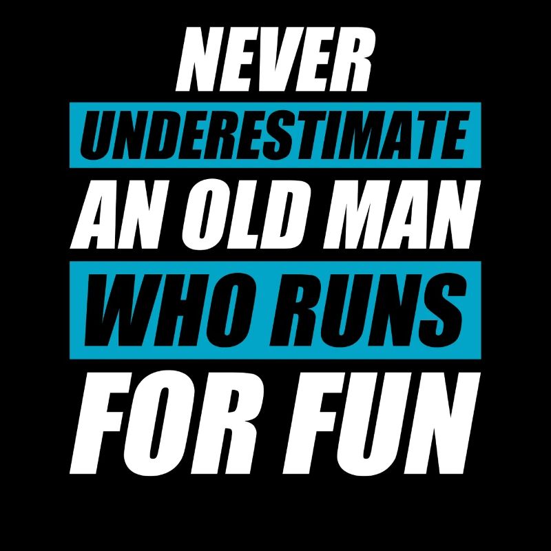 Old man funny running jogging runner