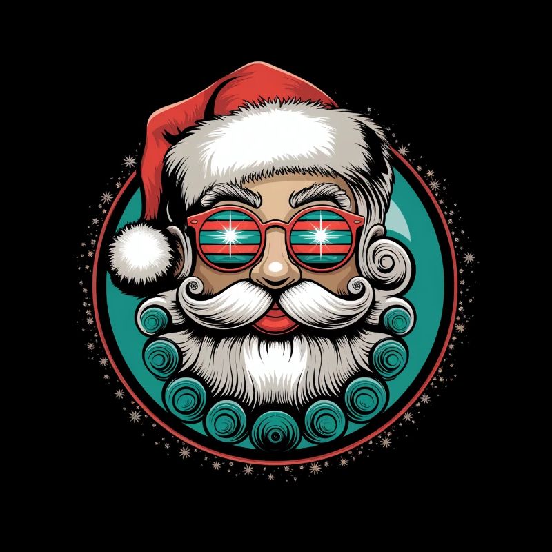 Père Noël cool avec des lunettes de soleil Bart Noël