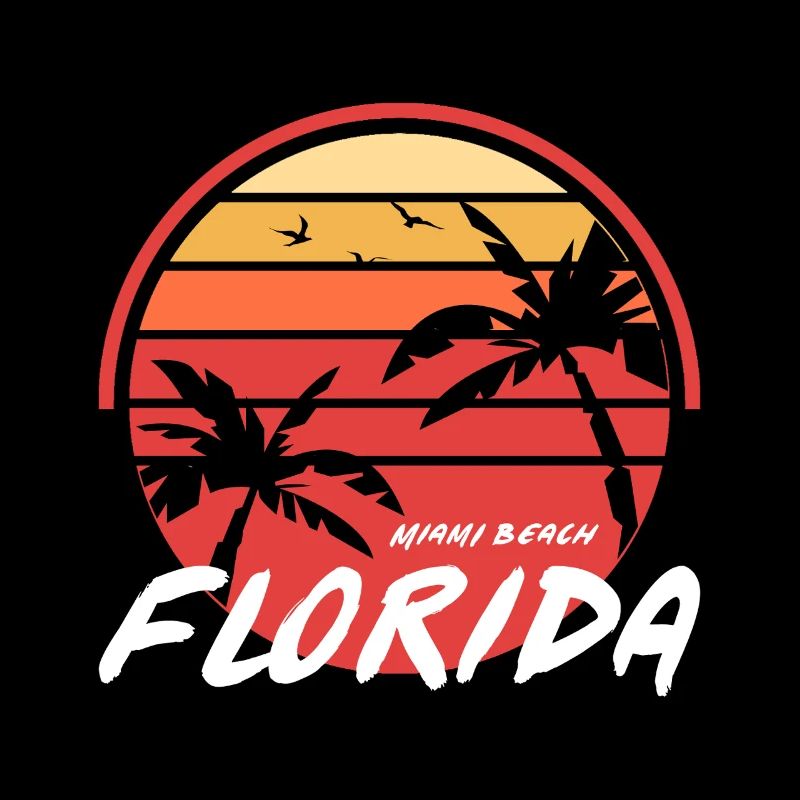 Miami Sunset Palms Floride