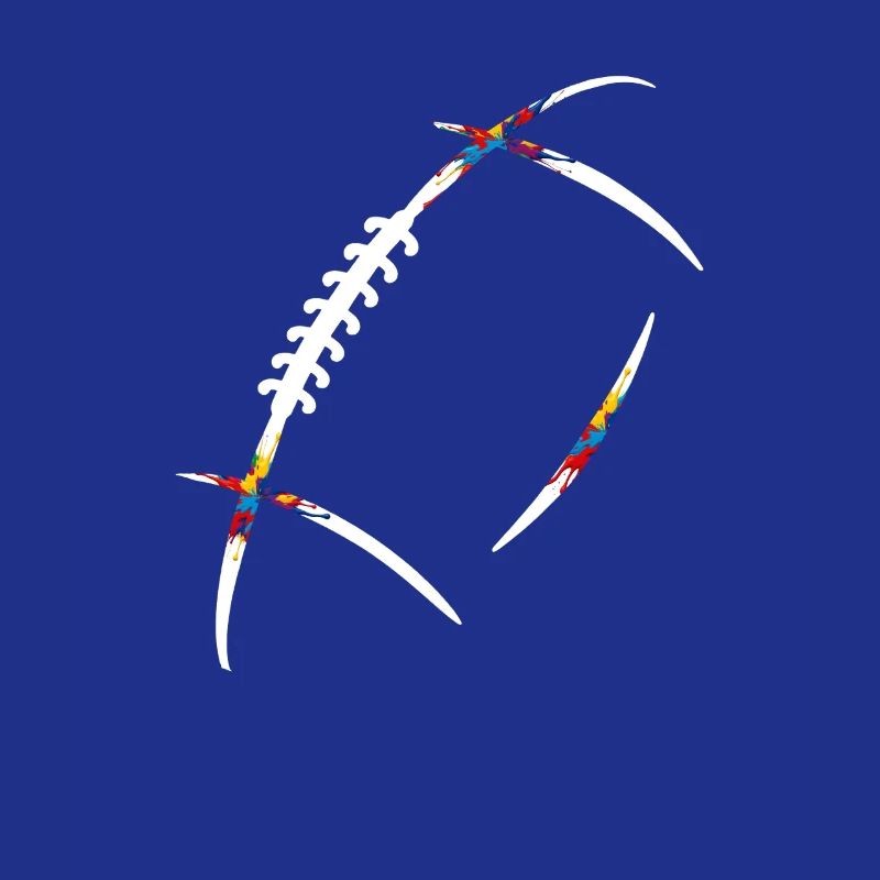 ballon de rugby éclat de couleurs 