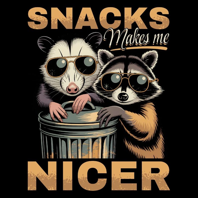 Funny Opossum and Raccoon