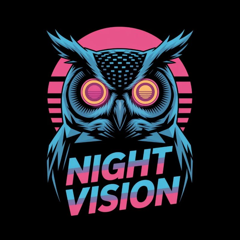 Night Vision Eule Retro Nacht Gaming