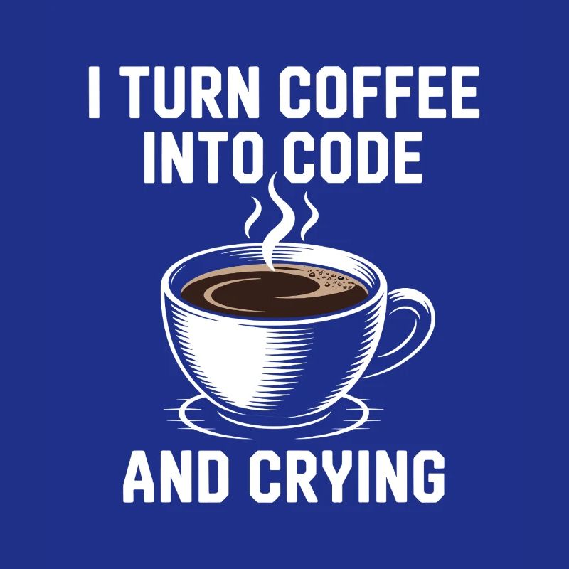 Kaffee und Programmier-Debugging-Humor für Softwar