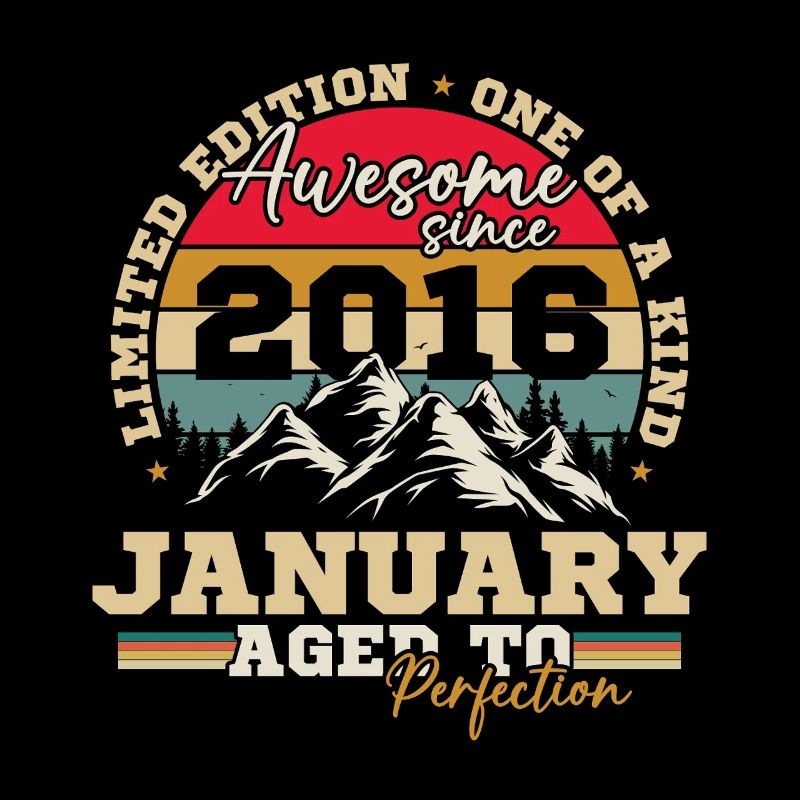 Janvier 2016 Vintage Rétro Cadeau D'anniversaire