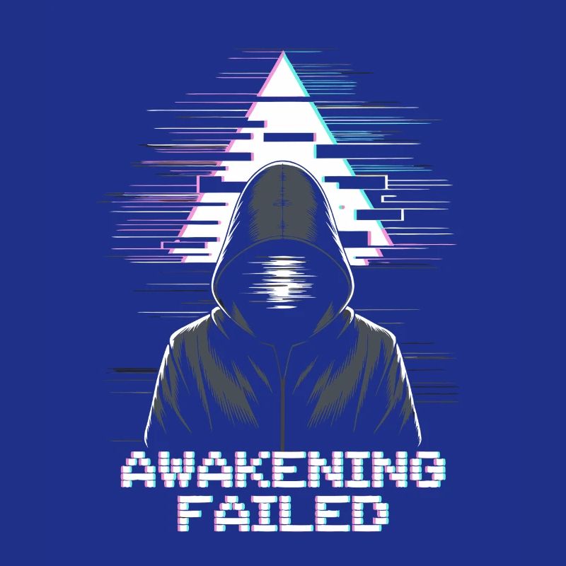 Glitch hacker with "Awakening Failed" look