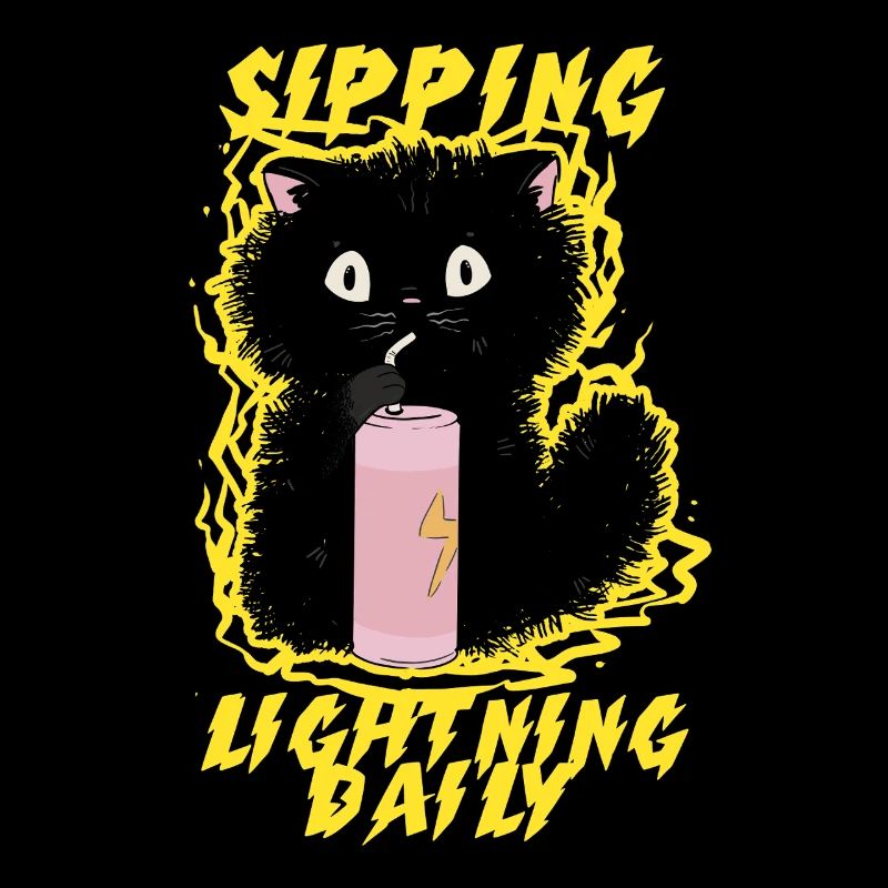 Energy Drink Sipping Lightning Daily
