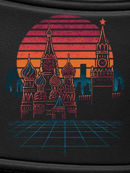 Neon Moscow Skyline Retro