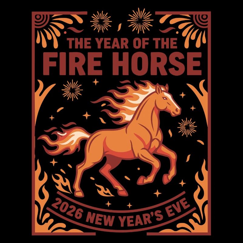 Année de la célébration du cheval de feu du réveillon du Nouvel An 2026