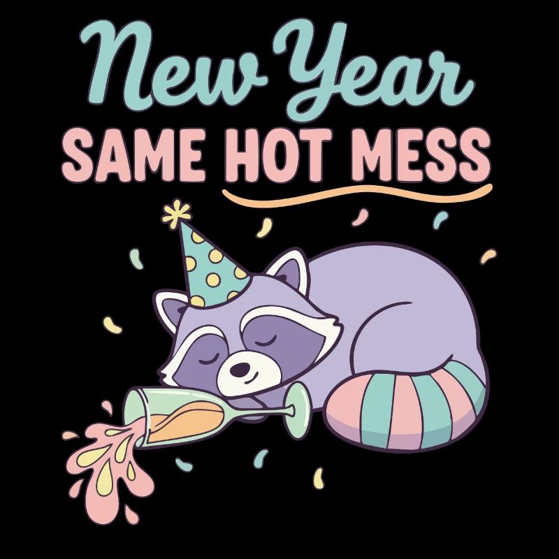 New Year Same Hot Mess Fun Party Vibes