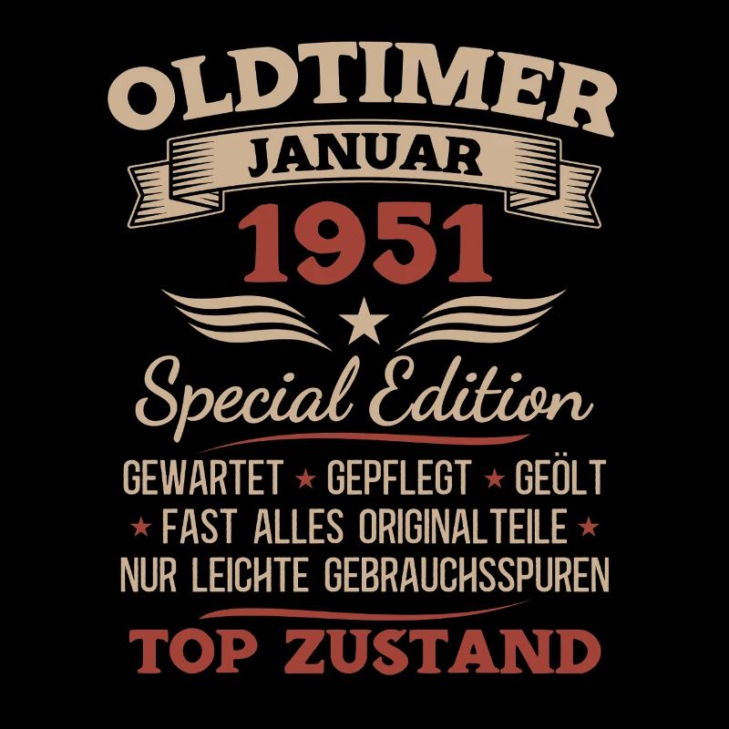 75. Geburtstag Geschenk Oldtimer Januar 1951