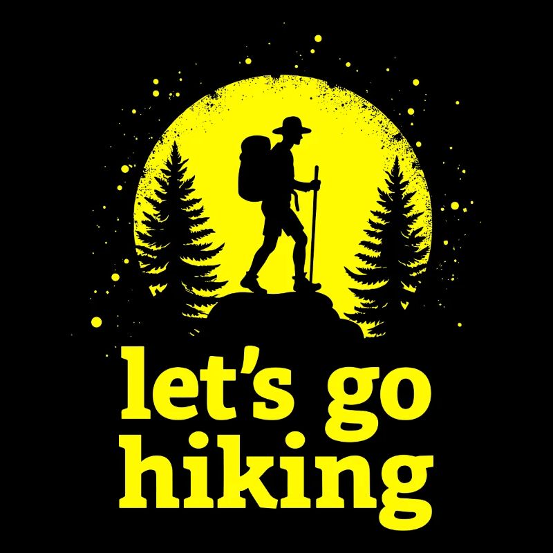 Let's go hiking Bergsteiger Wanderer Silhouette