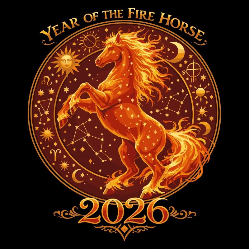 Millésime des chevaux du Nouvel An chinois 2026