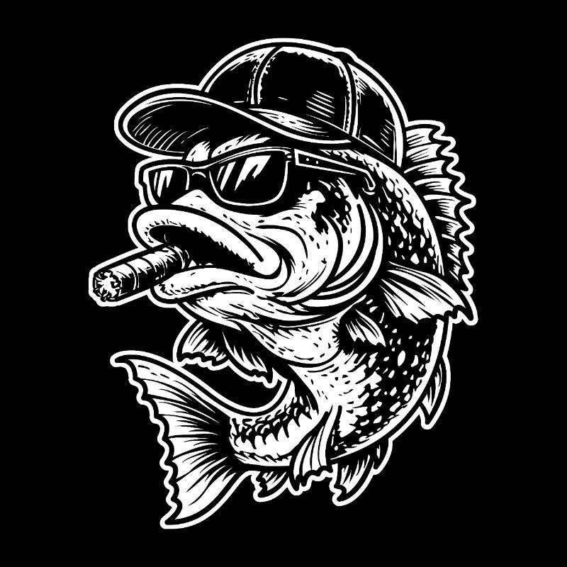 Cool fish with cigarette for anglers