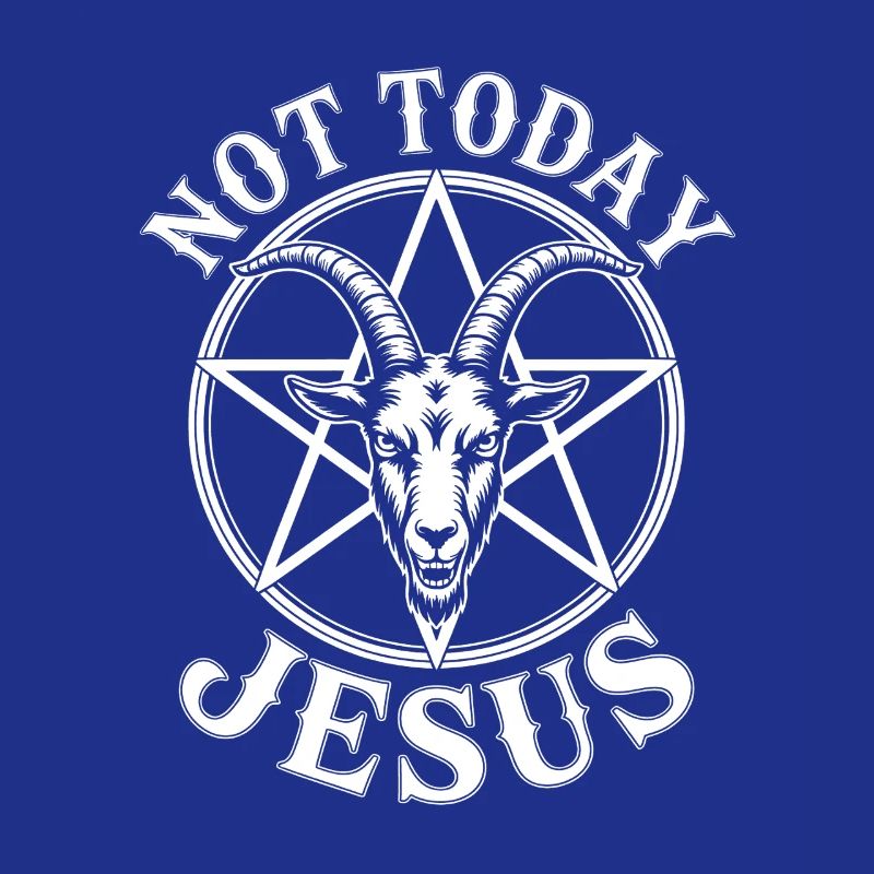 Not Today Jesus Goat Pentagram Logo