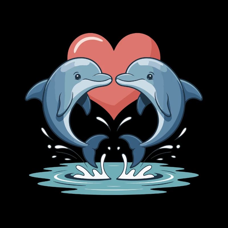Delfin Paar Valentinstag