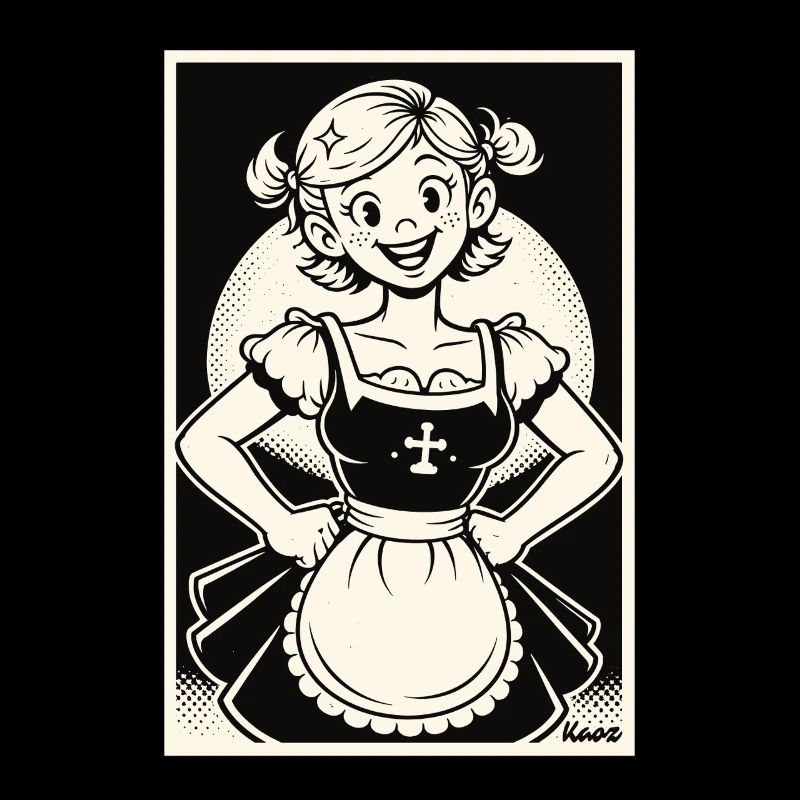 Dirndl Mädchen Cartoon