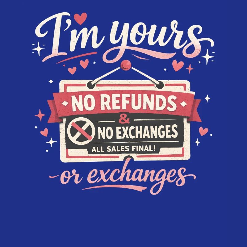 Je suis à toi Pas de remboursements Pas d’échanges Drôles de Saint-Valentin