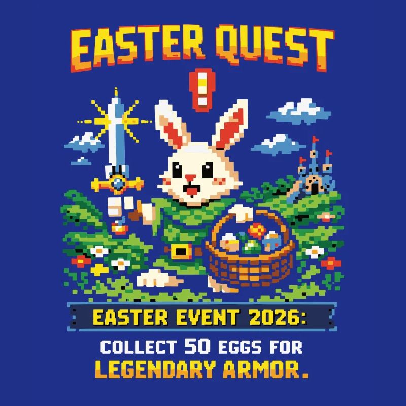 Easter Quest Pixel Bunny and Loot Basket