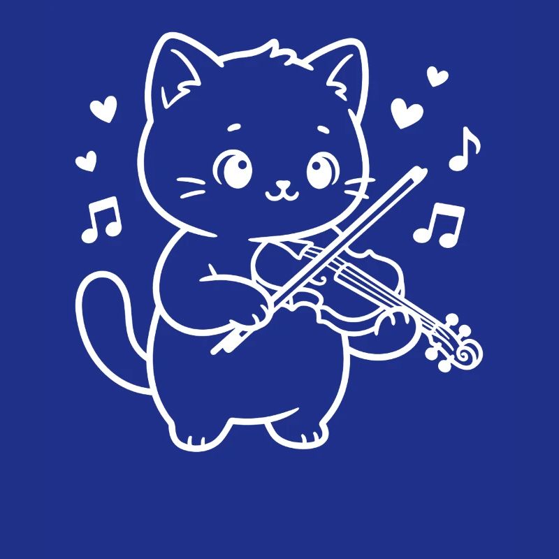 Le chat kawaï joue du violon