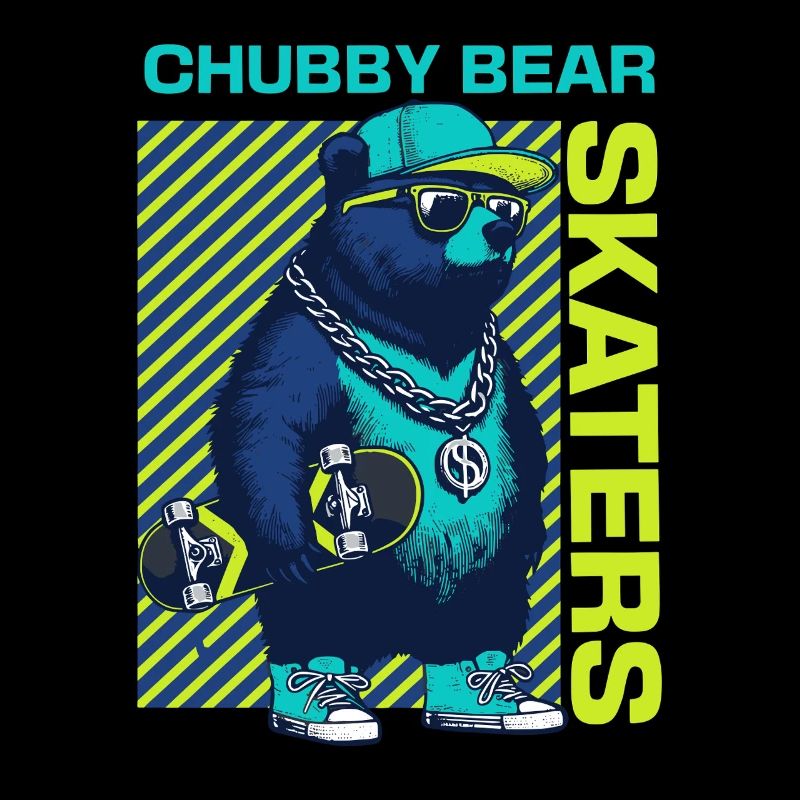 Chubby Bear Skateur : Cool Bear avec skateboard