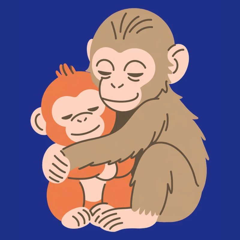 Hugging Monkey Duo